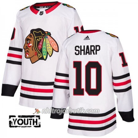 Barn Ishockey Chicago Blackhawks Tröja Patrick Sharp 10 Adidas 2017-2018 Vit Authentic